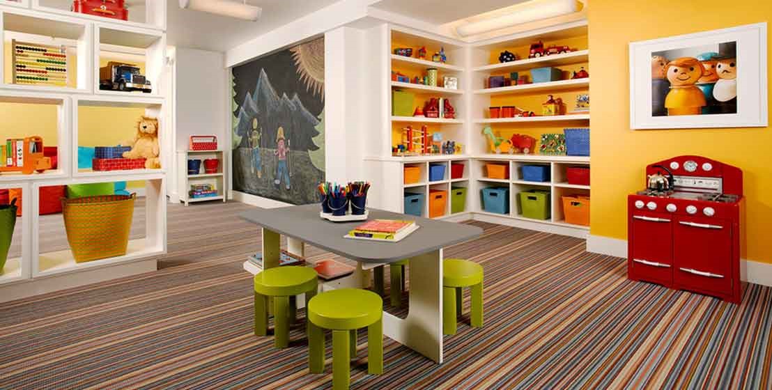 playroom storage wall unit